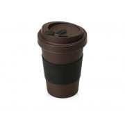 Стакан из кофе с силиконовой манжетой Latte, коричневый