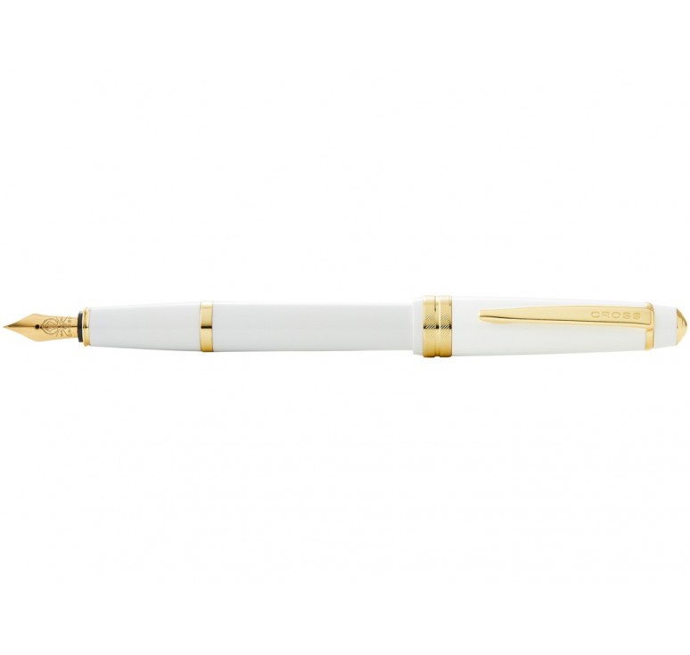 Перьевая ручка Cross Bailey Light Polished White Resin and Gold Tone, перо F