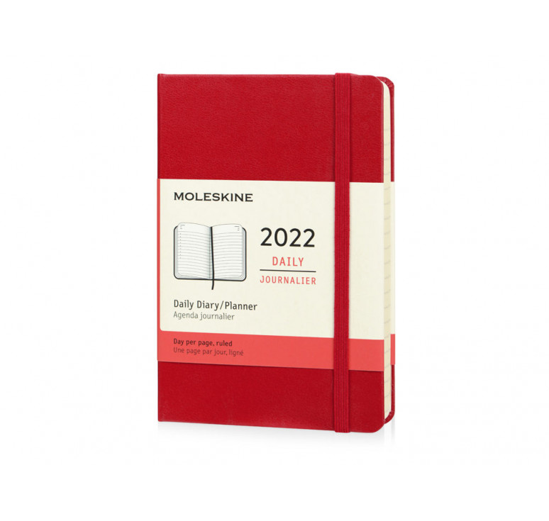 Ежедневник Moleskine Classic (2022), Pocket (9х14), красный, твердая обложка