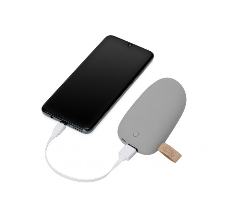 Универсальное зарядное устройство power bank в форме камня. 5200MAH. gray