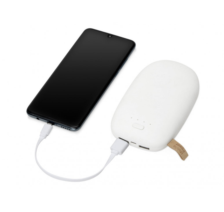Универсальное зарядное устройство power bank в форме камня. 10400MAH. white