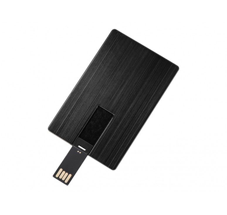 Флеш-карта USB 2.0 16 Gb в виде металлической карты Card Metal, черный