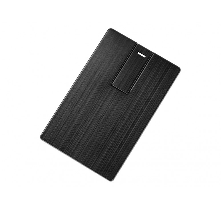 Флеш-карта USB 2.0 16 Gb в виде металлической карты Card Metal, черный