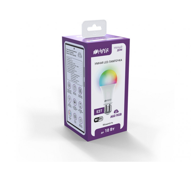 Умная лампочка HIPER IoT A60 RGB