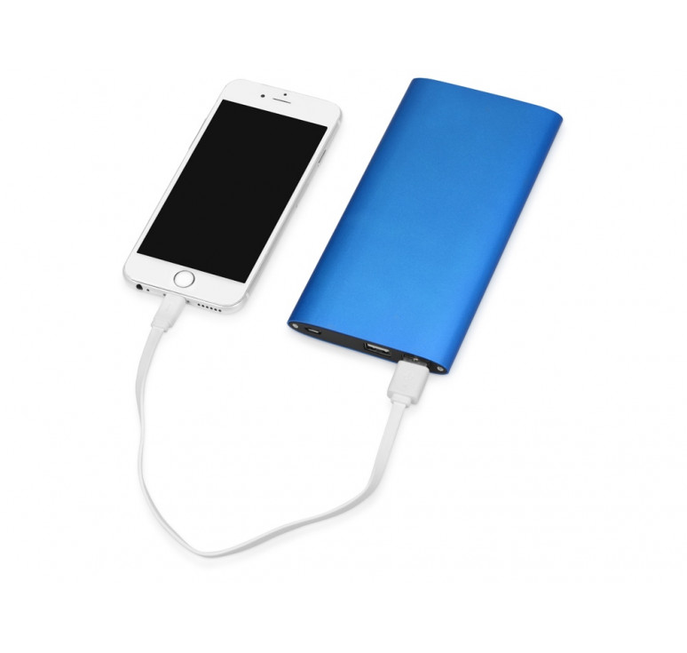 Портативное зарядное устройство Джет с 2-мя USB-портами, 8000 mAh, синий (Р)