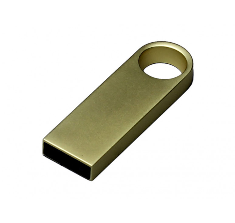 USB 2.0-флешка на 512 Мбайт с мини чипом и круглым отверстием, золотистый