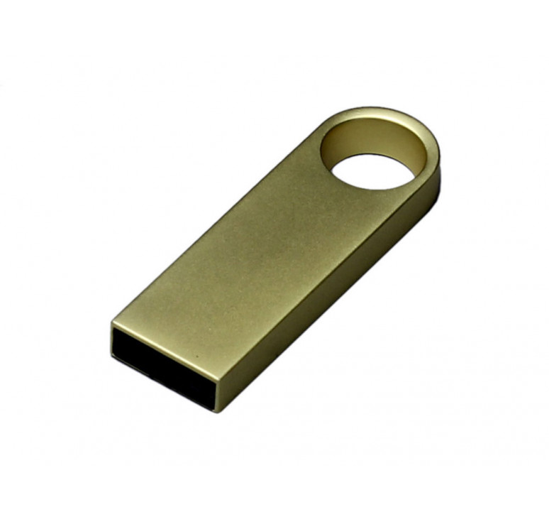 USB 2.0-флешка на 4 Гб с мини чипом и круглым отверстием, золотистый