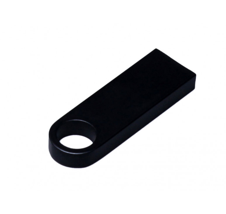 USB 2.0-флешка на 16 Гб с мини чипом и круглым отверстием, черный