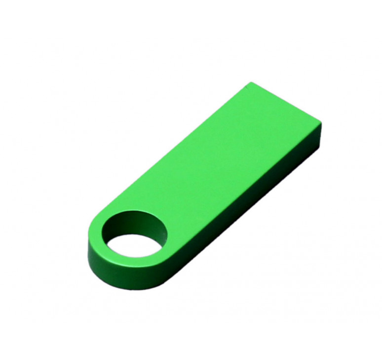 USB 2.0-флешка на 16 Гб с мини чипом и круглым отверстием, зеленый