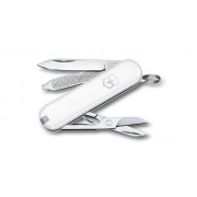 Нож-брелок VICTORINOX Classic SD Colors Falling Snow, 58 мм, 7 функций, белый