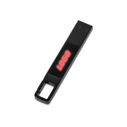 USB 2.0- флешка на 32 Гб c подсветкой логотипа Hook LED, темно-серый, красная подсветка