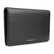 Кошелёк женский BUGATTI Lady Top, чёрный, натуральная воловья кожа, 19,5х2х11,2 см
