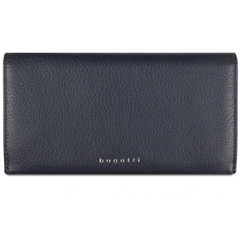 Кошелёк женский BUGATTI Lady Top, тёмно-синий, натуральная воловья кожа, 19,5х2х10 см