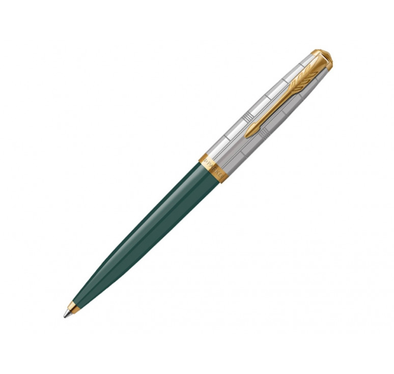 Шариковая ручка Parker 51 Premium Forest Green GT стержень: M, цвет чернил: black, в подарочной упаковке.