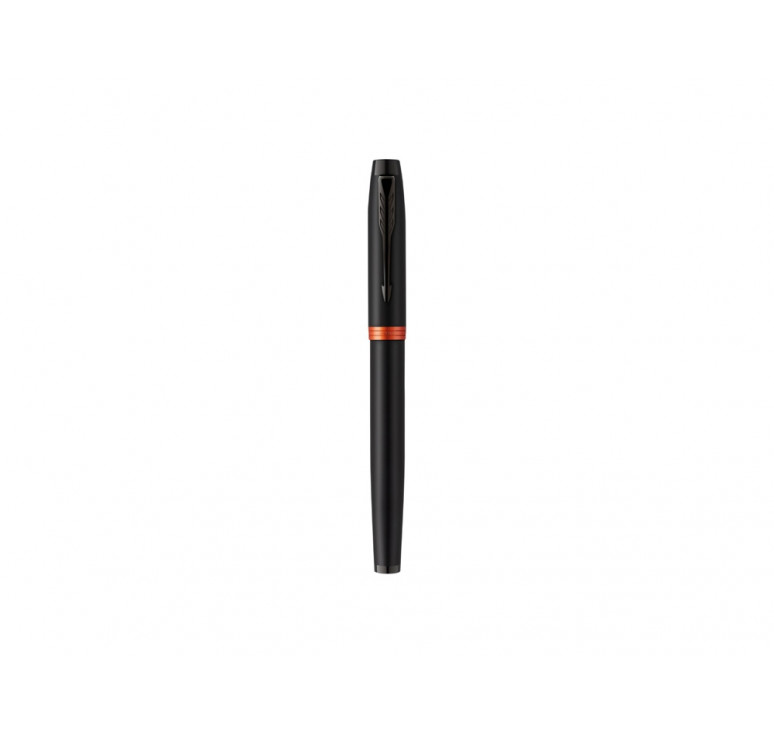 Ручка-роллер Parker IM Vibrant Rings Flame Orange, стержень:Fblk, в подарочной упаковке.