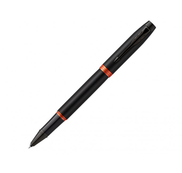 Ручка-роллер Parker IM Vibrant Rings Flame Orange, стержень:Fblk, в подарочной упаковке.