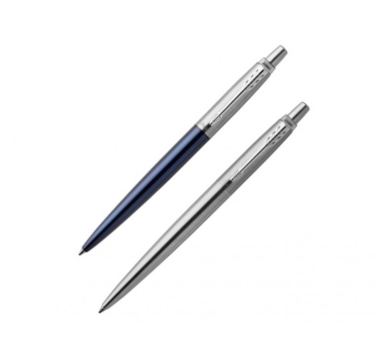 Набор из 2х ручек в подарочной коробке: Parker Jotter Essential, Royal Blue CT и Parker Jotter Essential, St. Steel СT