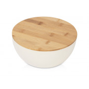 Салатник Bowl с бамбуковой крышкой, бежевый