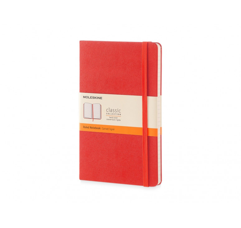 Записная книжка Moleskine Classic (в линейку) в твердой обложке, Large (13х21см), красный