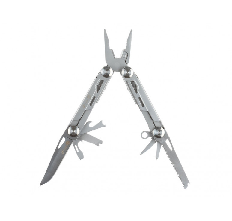 Мультитул Stinger, 105x45 мм, 12 функций, сталь, серебристый, в комплекте нейлоновый чехол