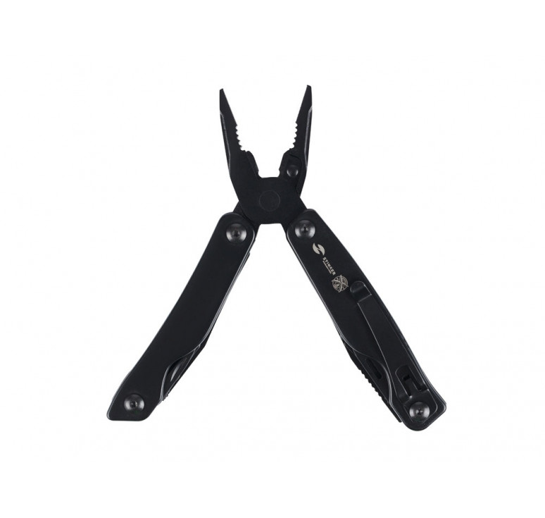 Мультитул Stinger, 100x40 мм, 11 функций, сталь, чёрный, в комплекте нейлоновый чехол