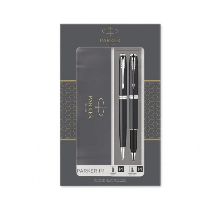 Набор из двух ручек  Parker SONNET BLACK CT ручка роллер и шариковая ручка