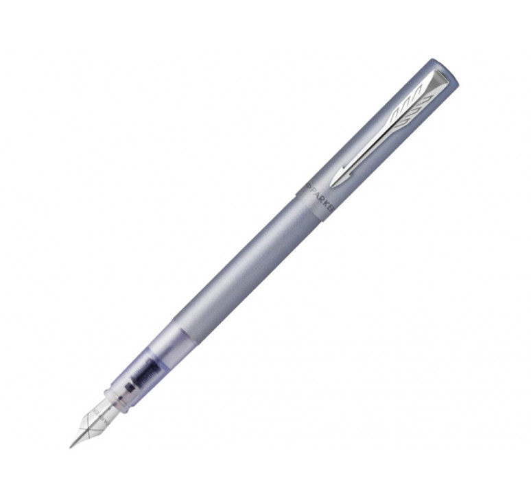 Перьевая ручка Parker Vector XL Silver Blue CT, цвет чернил blue, перо: F/M, в подарочной упаковке.