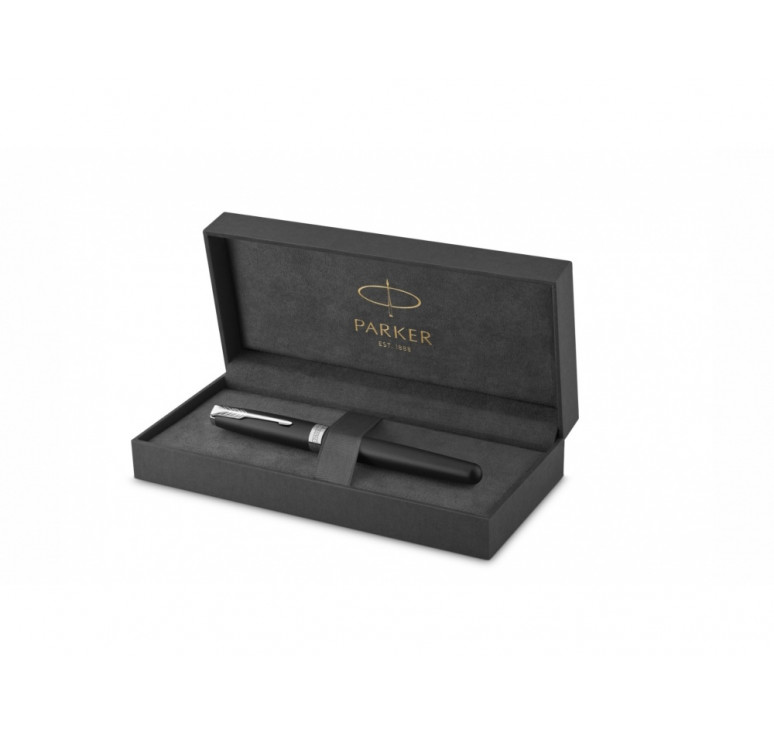 Ручка роллер Parker Sonnet  Matte Black CT, стержень: F, цвет чернил: black, в подарочной упаковке