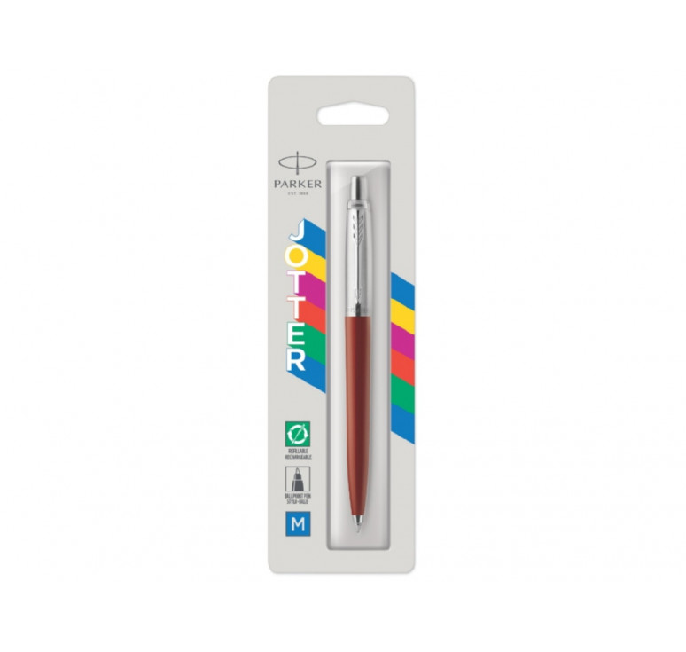 Шариковая ручка Parker Jotter Originals K60 Red CT стержень:M, цвет чернил: blue. в БЛИСТЕРЕ