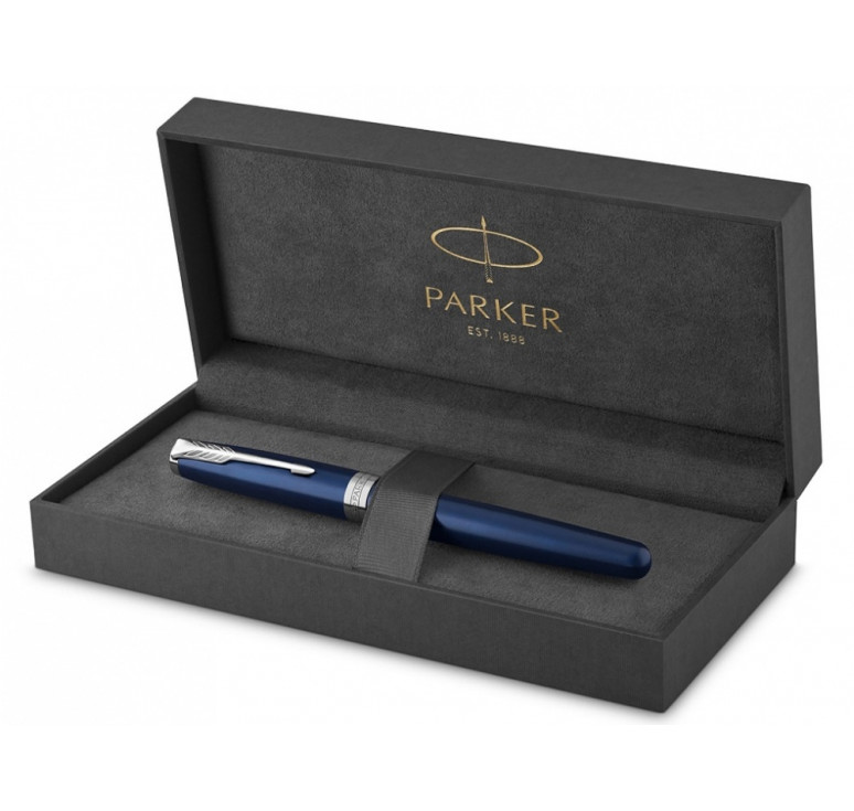 Ручка-роллер Parker Sonnet Blue Subtle CT, стержень: F, цвет чернил: black, в подарочной упаковке