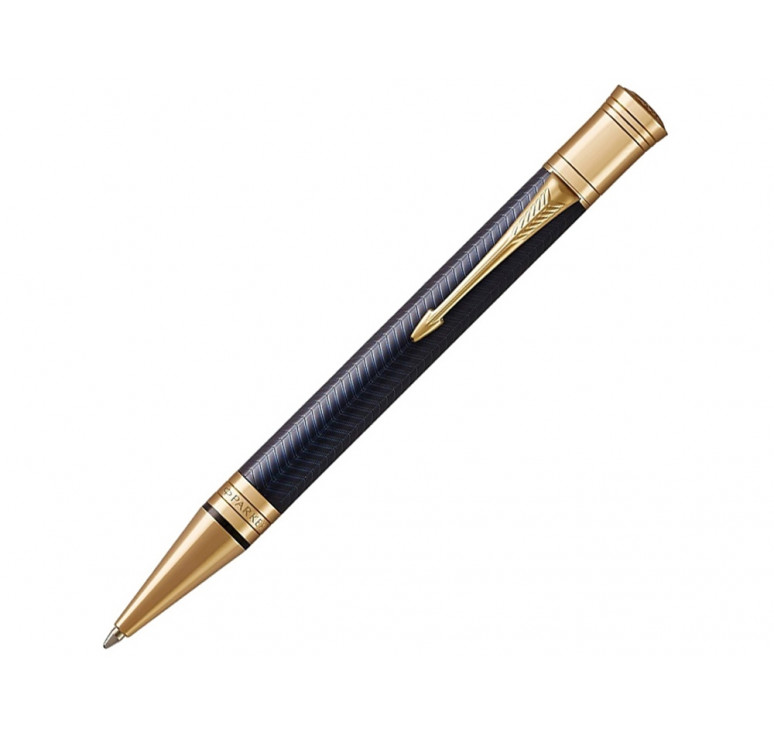 Шариковая ручка Parker  Duofold Prestige Blue Chevron GT, стержень: M, цвет чернил: black, в подарочной упаковке.