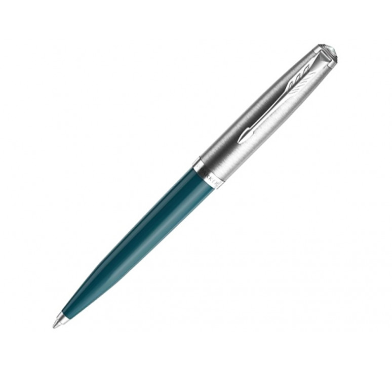 Шариковая ручка Parker 51 CORE TEAL BLUE CT, стержень: M, цвет чернил: black, в подарочной упаковке.