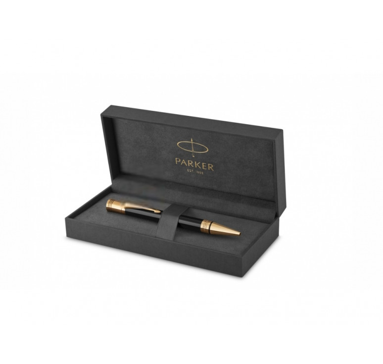 Шариковая ручка Parker Duofold Classic Black GT Fountain Pen, стержень: M, цвет чернил: black, в подарочной упаковке.
