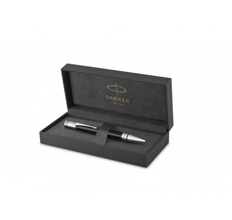Шариковая ручка Parker Duofold Classic International Black CT, стержень: M, цвет чернил: black, в подарочной упаковке.