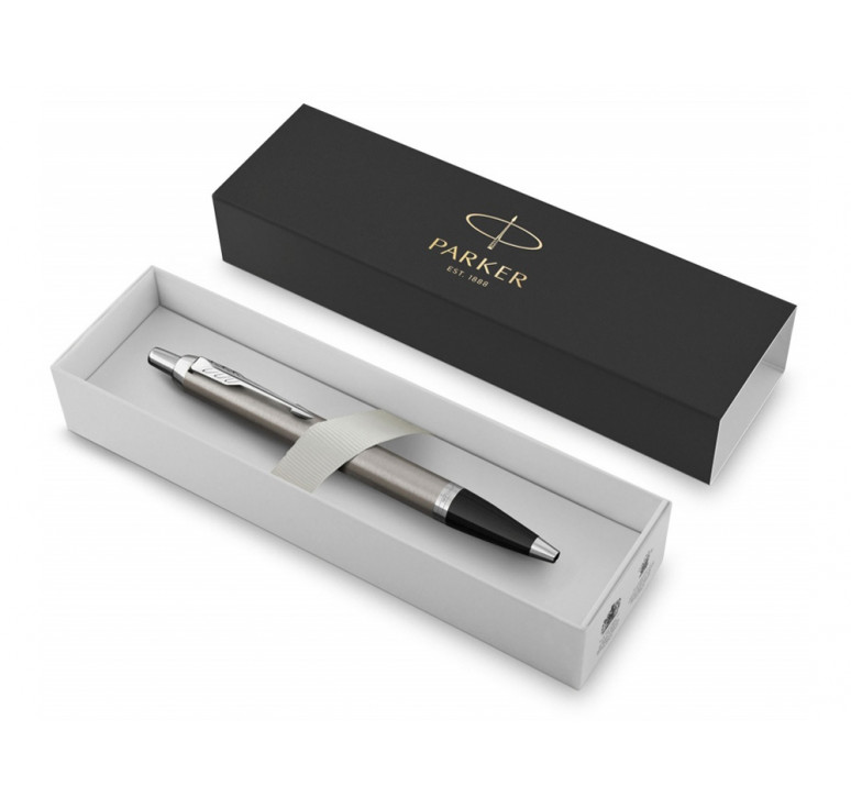 Шариковая ручка Parker IM Stainless Steel CT, стержень: M, цвет чернил: blue, в подарочной упаковке.