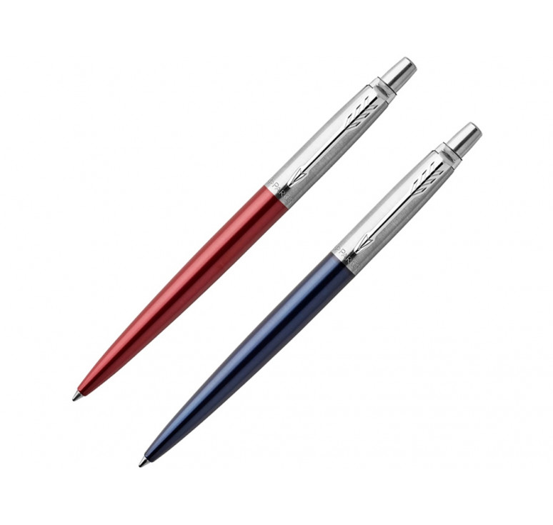 Набор из 2х ручек : Parker Jotter London Parker Jotter Essential, Kensington Red CT и Jotter Essential, Royal Blue CT, стержень: M