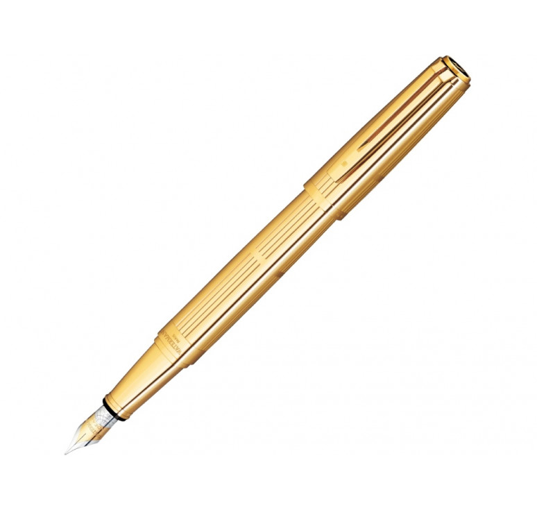 Перьевая ручка Waterman Exception Solid Gold, цвет: Gold (золото),  перо: M, перо: золото 18К