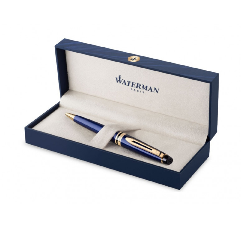 Шариковая ручка Waterman Expert Blue Lacquer GT, цвет чернил: синий М