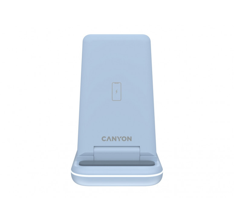 Беспроводное зарядное устройство 3-в-1 CANYON WS-304 (CNS-WCS304B), 15W, голубой
