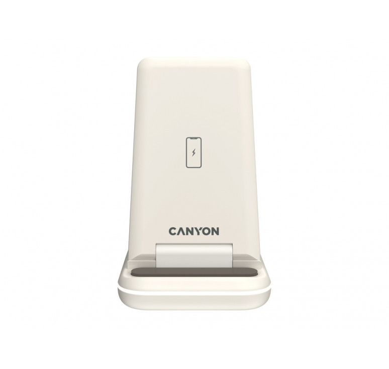 Беспроводное зарядное устройство 3-в-1 CANYON WS-304 (CNS-WCS304B), 15W, бежевый