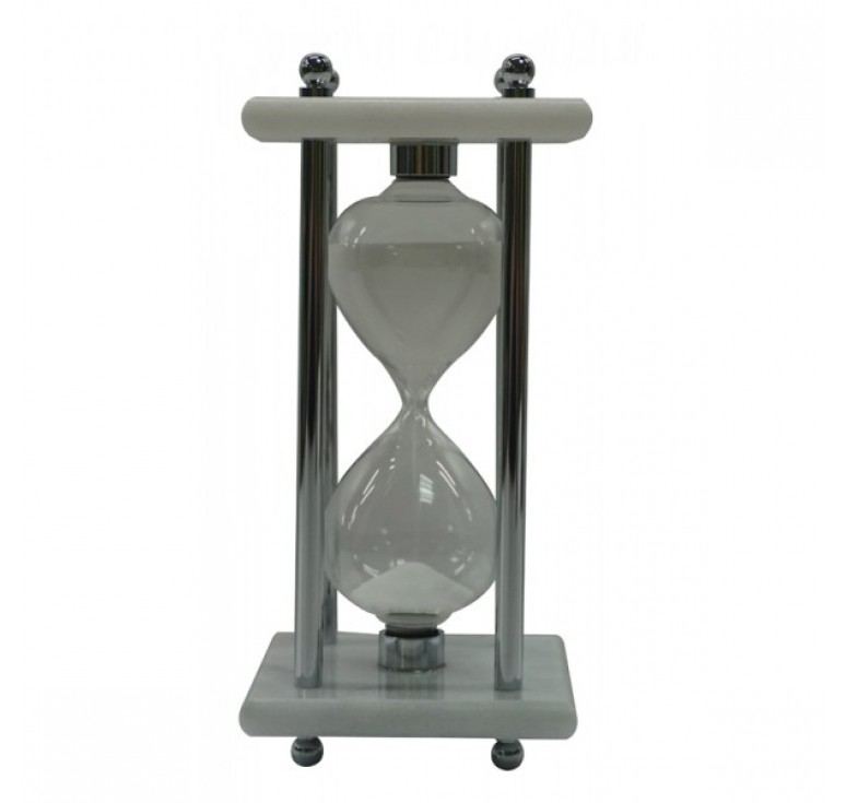 Песочные часы, 8см x 8см x 17см, 15 минут, мрамор