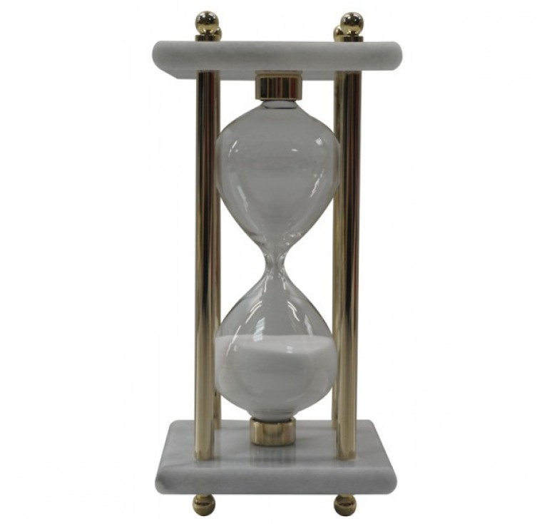 Песочные часы, 8см x 8см x 17см, 15 минут, мрамор