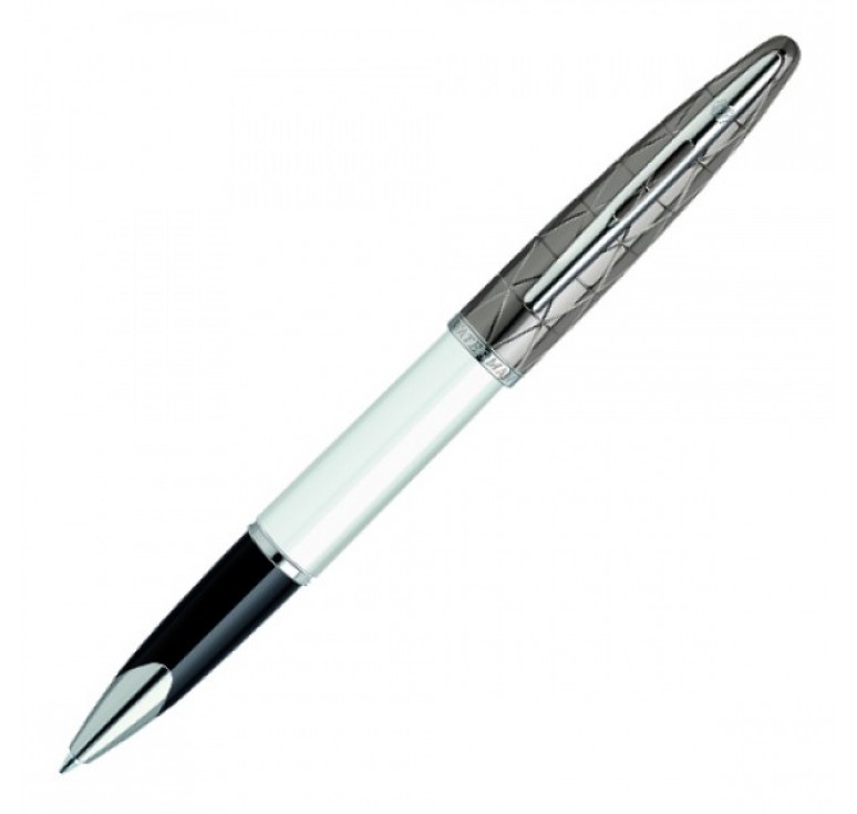 Роллерная ручка Waterman Carene Contemporary White ST. Детали дизайна: палладиевое покрытие