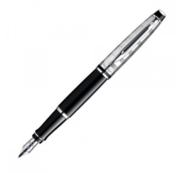 Перьевая ручка Waterman Expert Deluxe Black CT. Перо - нерж. сталь, дет.дизайна: палладиевое покр.