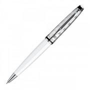 Шариковая  ручка Waterman Expert Deluxe White CT. Корпус - лак, детали дизайна: палладиевое покрытие
