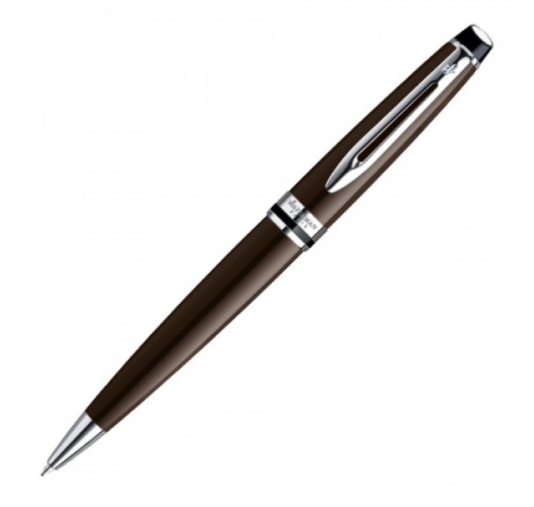Шариковая ручка Waterman Expert Deep Brown CT. Корпус - лак, детали дизайна: палладиевое покрытие