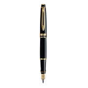 Перьевая ручка Waterman Expert Black GT. Перо - сталь. Корпус-лак, детали дизайна: позолота 23К