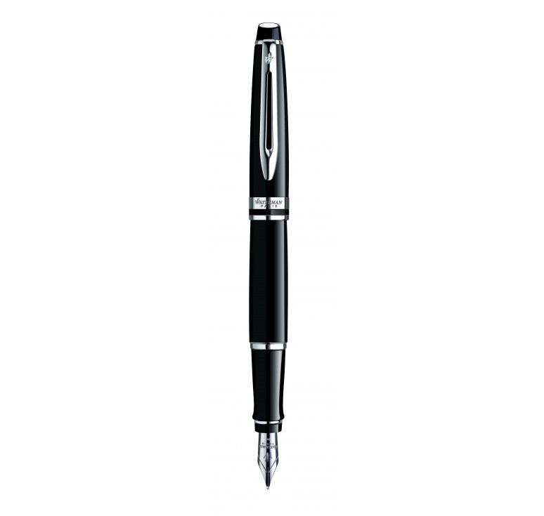 Перьевая ручка Waterman Expert Black CT. Перо -  нерж. сталь, детали дизайна: палладиевое покрытие