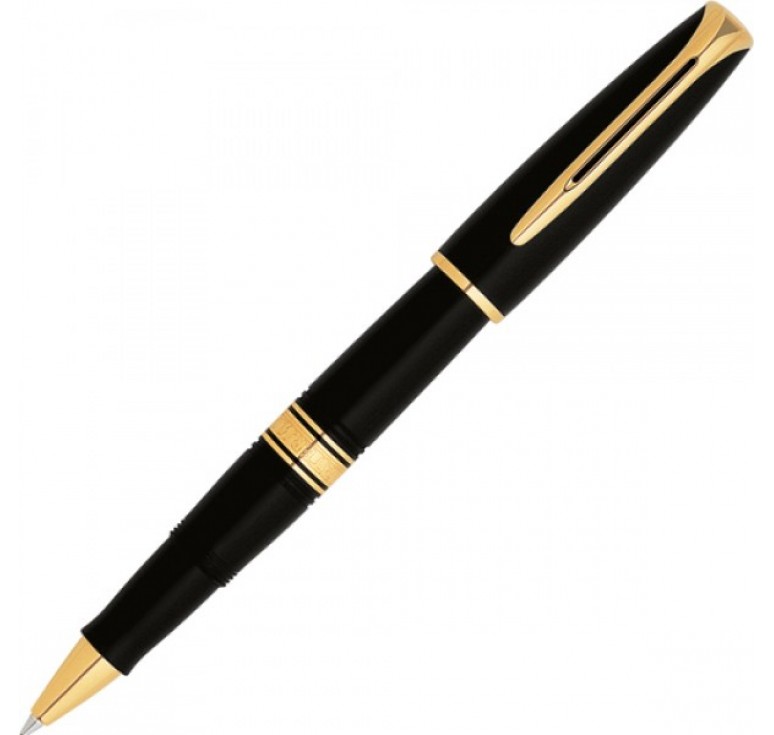 Роллерная ручка Waterman Charlestone Ebony Black  GT. Корпус - акриловая смола, позолота 23К.