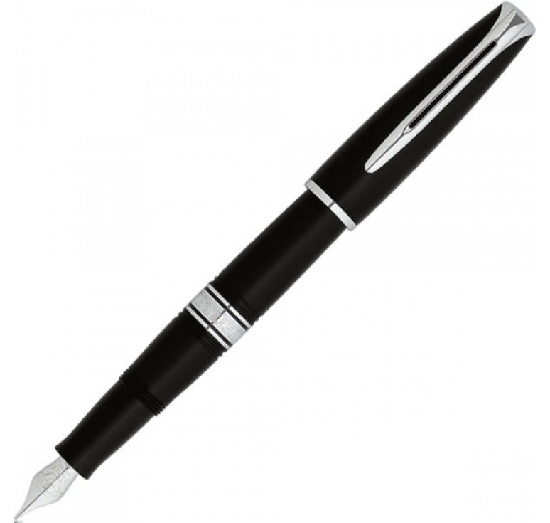 Перьевая ручка Waterman Charlestone Ebony Black  CT. Перо - золото 18К, детали дизайна: позолота 23К